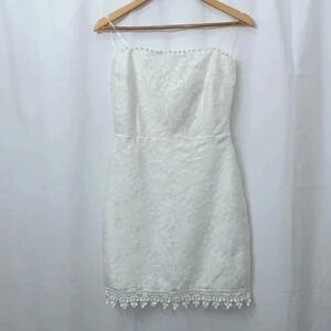 Women’s Accidentally In Love Strapless White Lace Dress Size 9 NEW WITH TAGS